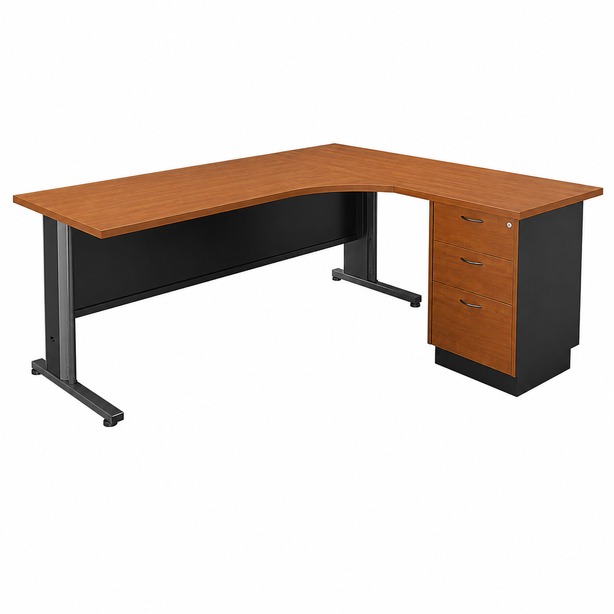Γωνιακό Γραφείο Superior Compact Δεξιά Γωνία Dark Grey – Cherry