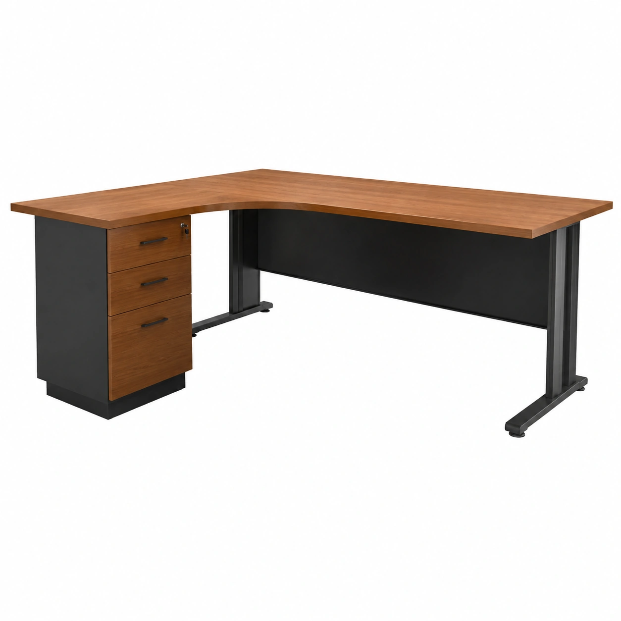Γωνιακό Γραφείο Superior Αριστερή Γωνία Dark Grey – Cherry