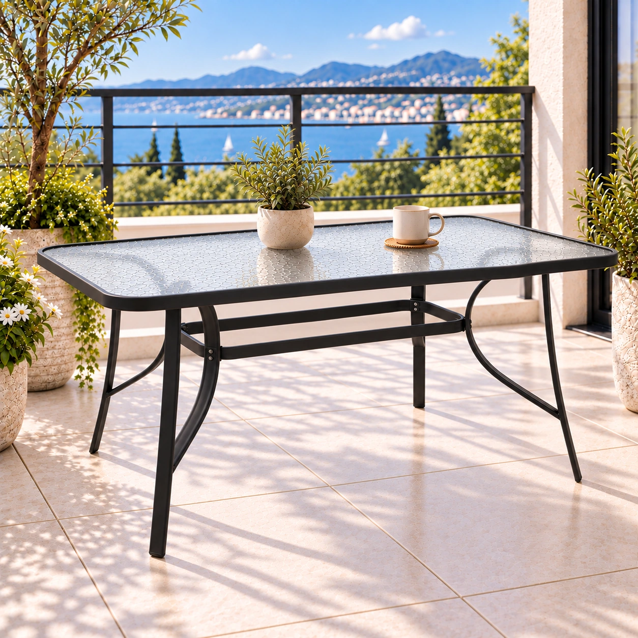 Ορθογώνιο Τραπέζι Bruno 140x80 Ανθρακί