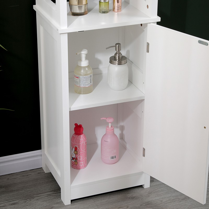 Ντουλάπι-Στήλη Larben Λευκό με Ράφια και Πόρτα