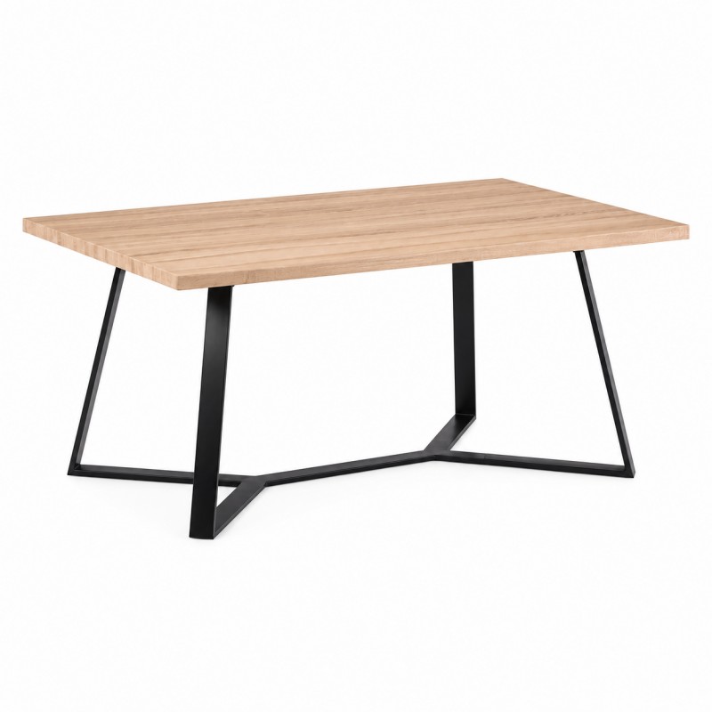 Τραπέζι τραπεζαρίας Aldwin 160x90cm sonama και μαύρο